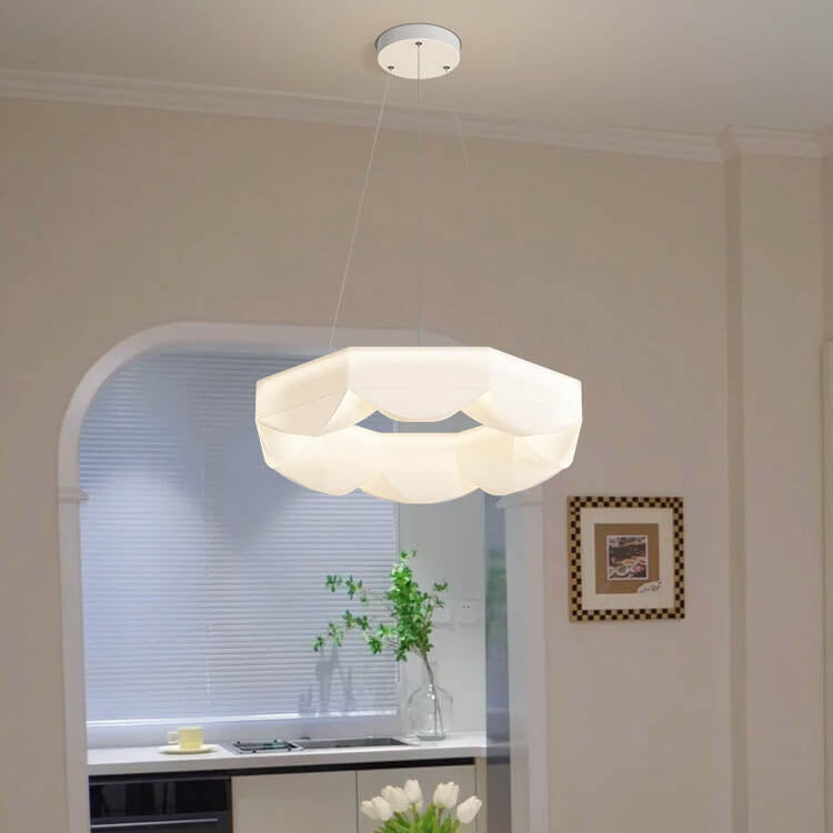 Lámpara colgante LED de hierro forjado con polígono blanco creativo nórdico 