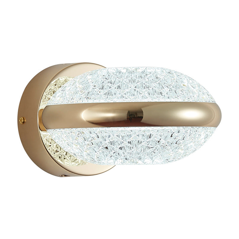Modern Luxury Iron PMMA Elliptical Round LED Wall Sconce Lamp For Hallway