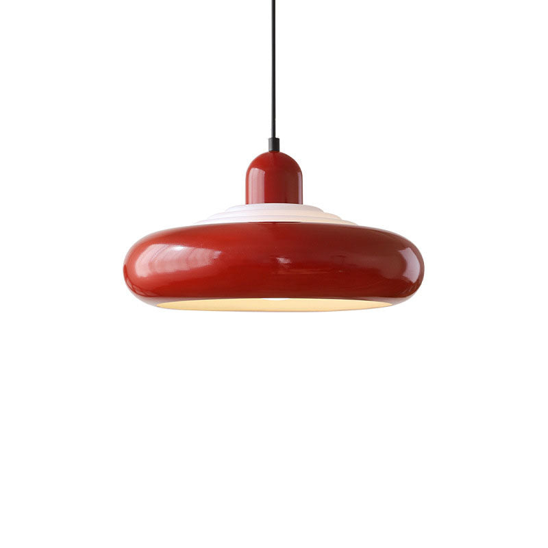Contemporary Scandinavian Round Iron PVC 1-Light Pendant Light For Dining Room