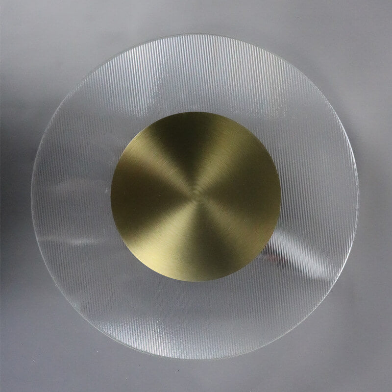 Modern Light Luxury Hardware Disc Glass LED Wall Sconce Lamp