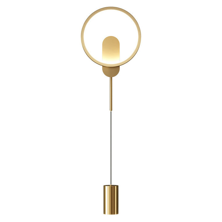 Modern Luxury Wrought Iron Acrylic Cylinder LED Wall Sconce Lamp For Living Room