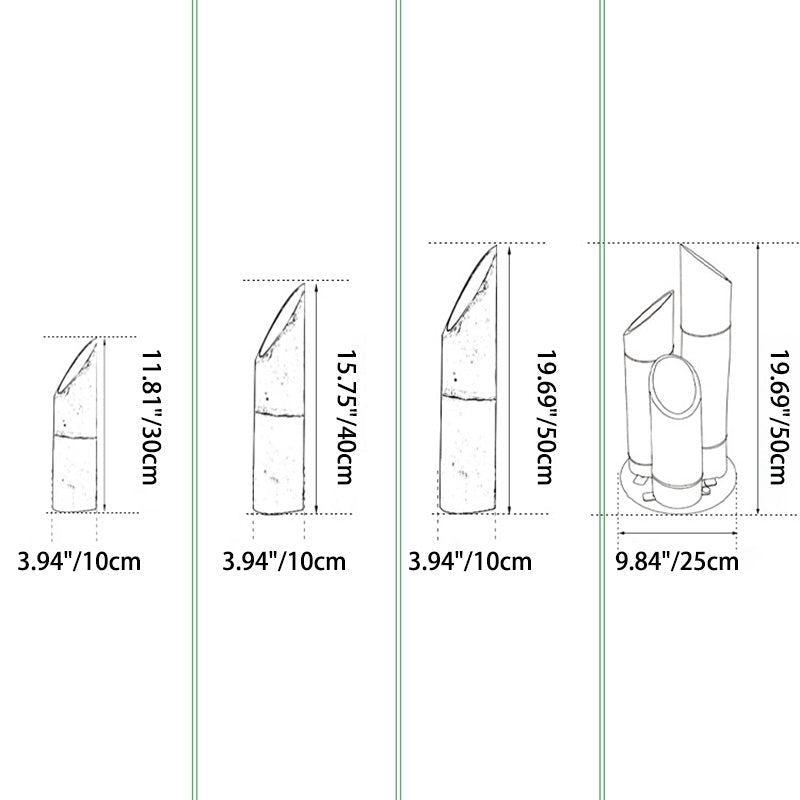 Éclairage paysager LED en résine solaire étanche créatif contemporain en bambou pour jardin 