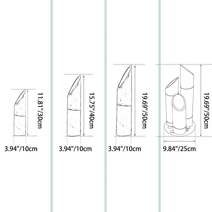 Éclairage paysager LED en résine solaire étanche créatif contemporain en bambou pour jardin 