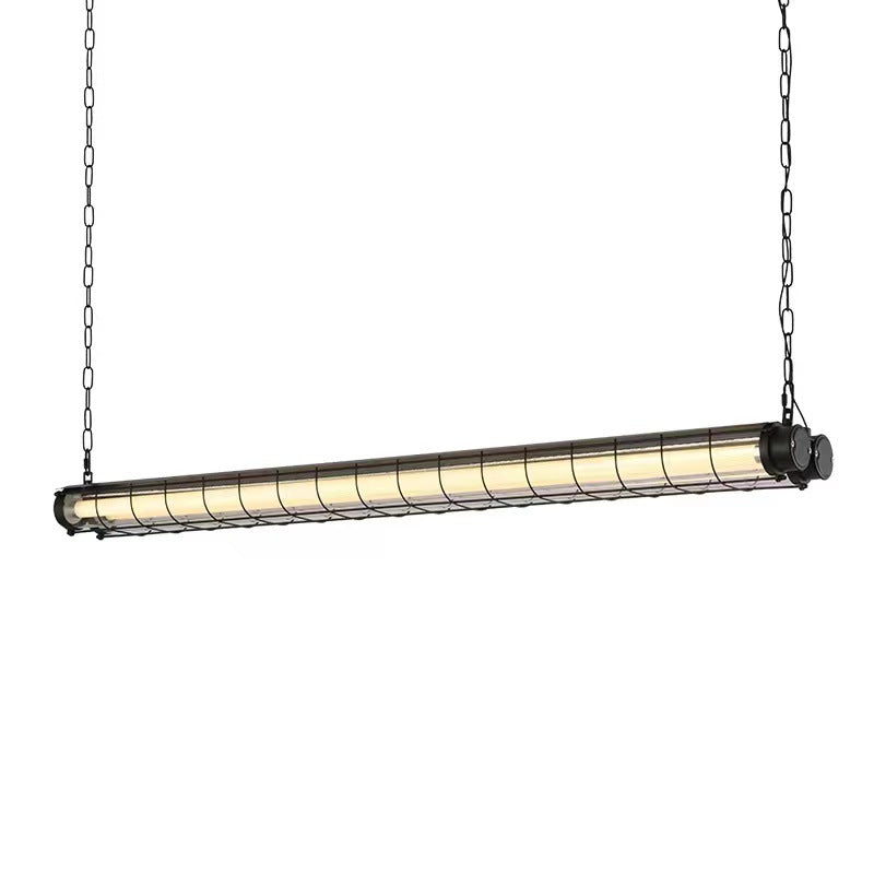 Zeitgenössischer Industrieller Langer Hardware Acryl 1/2 Licht Insel Licht Kronleuchter Für Esszimmer 