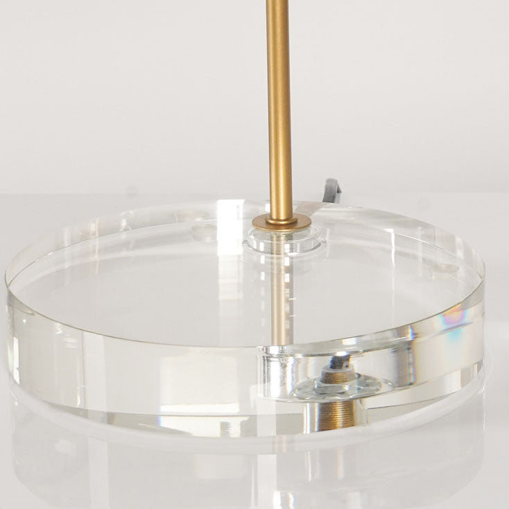 Contemporary Scandinavian Hardware Dome Shade Crystal Base 1-Light Table Lamp For Bedroom