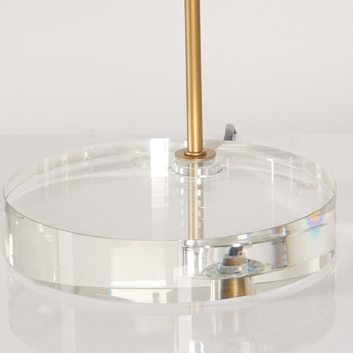 Contemporary Scandinavian Hardware Dome Shade Crystal Base 1-Light Table Lamp For Bedroom