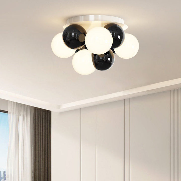 Lustre de plafond semi-encastré à 5 lumières en acrylique et fer contemporain pour chambre 