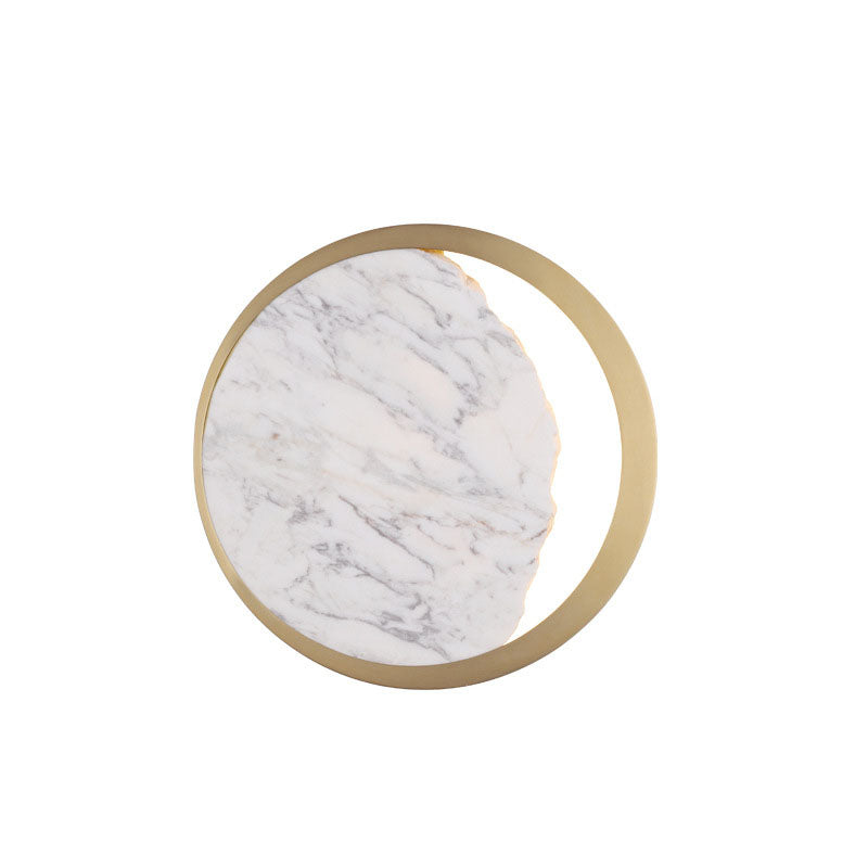 Aplique de pared LED con anillo de metal de mármol nórdico contemporáneo para dormitorio 