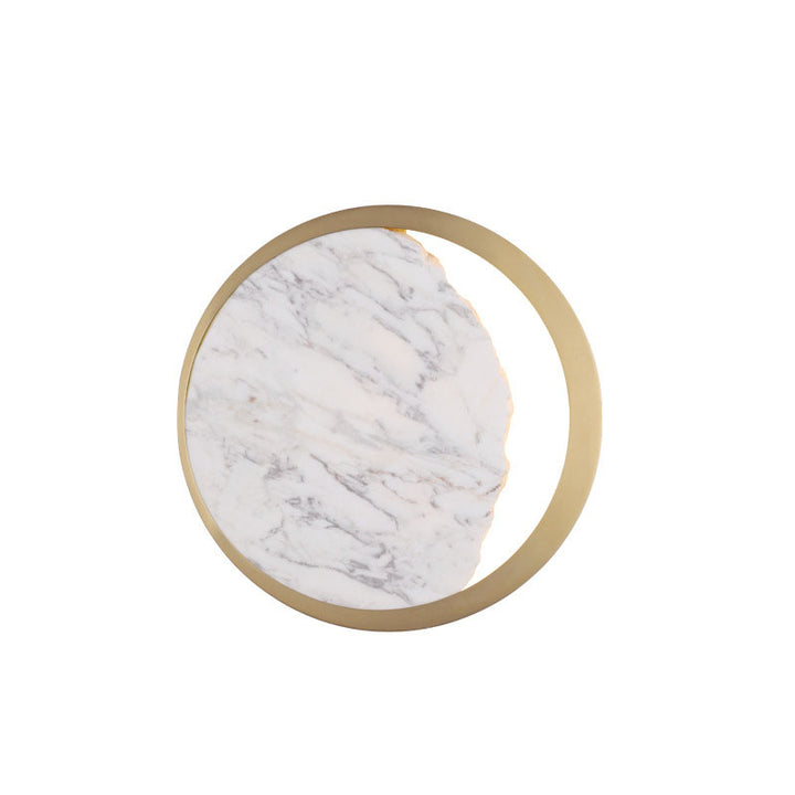 Aplique de pared LED con anillo de metal de mármol nórdico contemporáneo para dormitorio 
