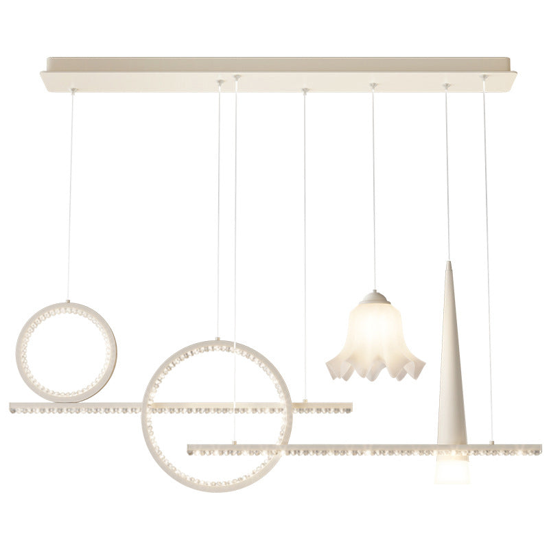 Lustre LED contemporain de luxe avec abat-jour en verre en forme de boule géométrique pour salon 