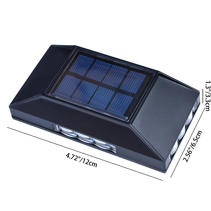 Lampe murale extérieure à LED en plastique ABS rectangulaire avec capteur solaire de modernité et simplicité pour jardin 