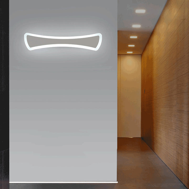 Lampe murale contemporaine scandinave en acrylique LED avec rectangle à longue courbe pour miroir, pour salle de bain 