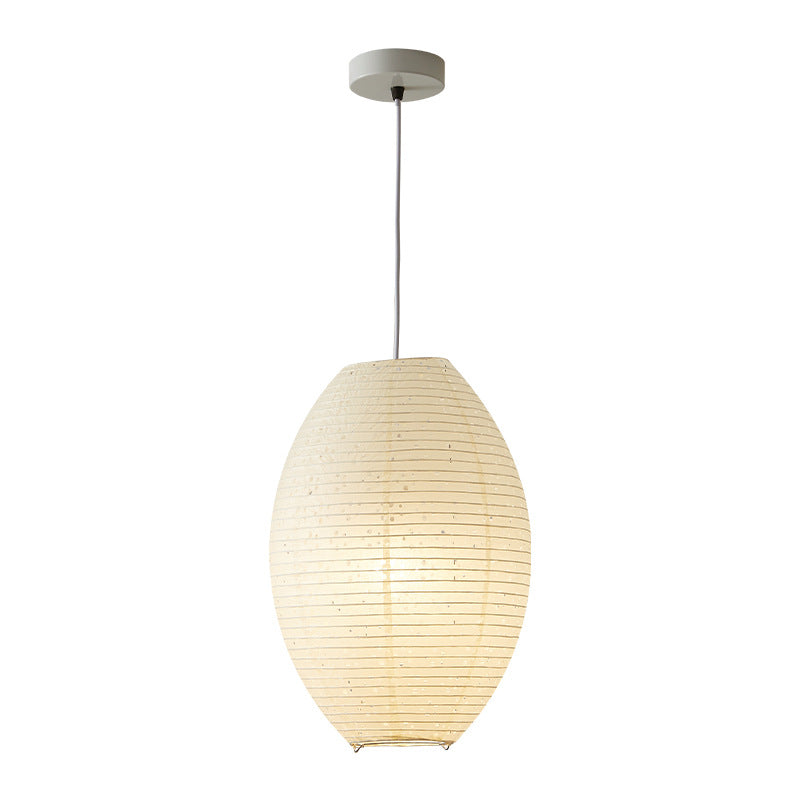 Traditionelle japanische elliptische Pendelleuchte aus Eisenpapier mit 1 Licht für Esszimmer 