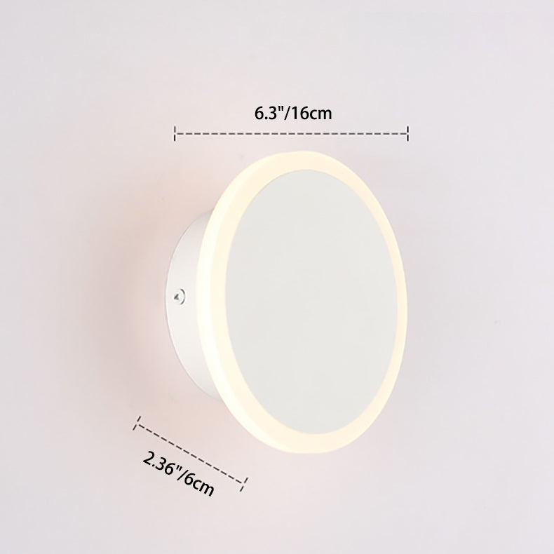 Applique Murale LED en Fer Acrylique Rond Rotatif à Simplicité Moderne pour Chambre 
