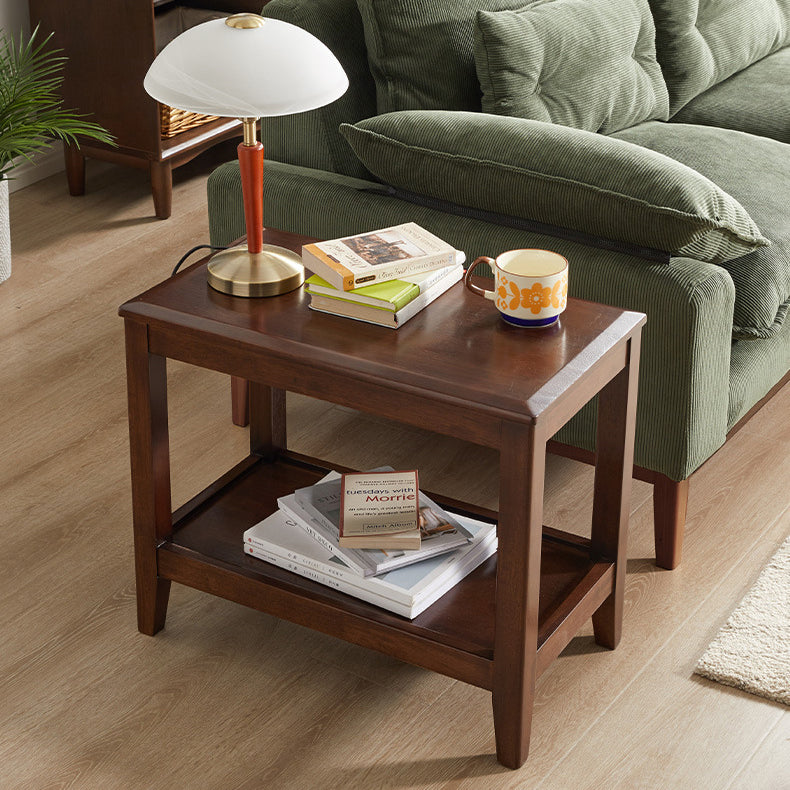 Table basse ovale en bois chinois traditionnel à deux niveaux pour salon 