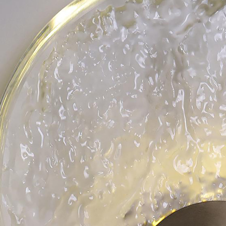 Zeitgenössische Luxus Messing Wasser-ripple Runde Kristall LED Wand Leuchte Lampe Für Wohnzimmer 