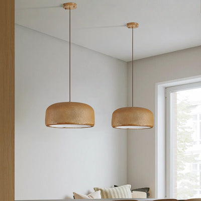 Japanese Minimalist Matte Texture Resin Dome 1-Light Pendant Light