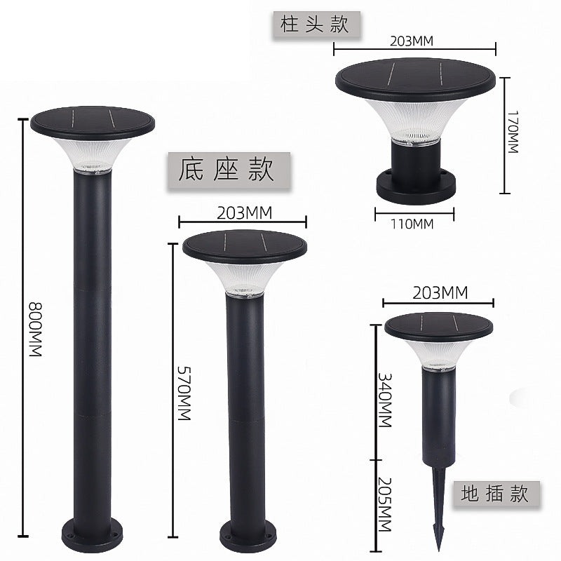 Lumière extérieure LED en aluminium PC pour jardin, moderne minimaliste, étanche, solaire, enfichable au sol, ronde carrée 