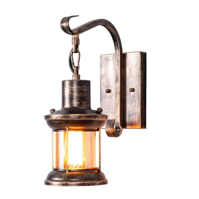 Vintage Rustic Kerosene Lantern 1-Light Wall Sconce Lamp