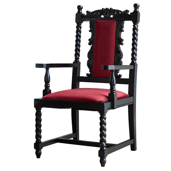 Chaise de salle à manger avec dossier carré en bois traditionnel vintage à cadre incurvé 
