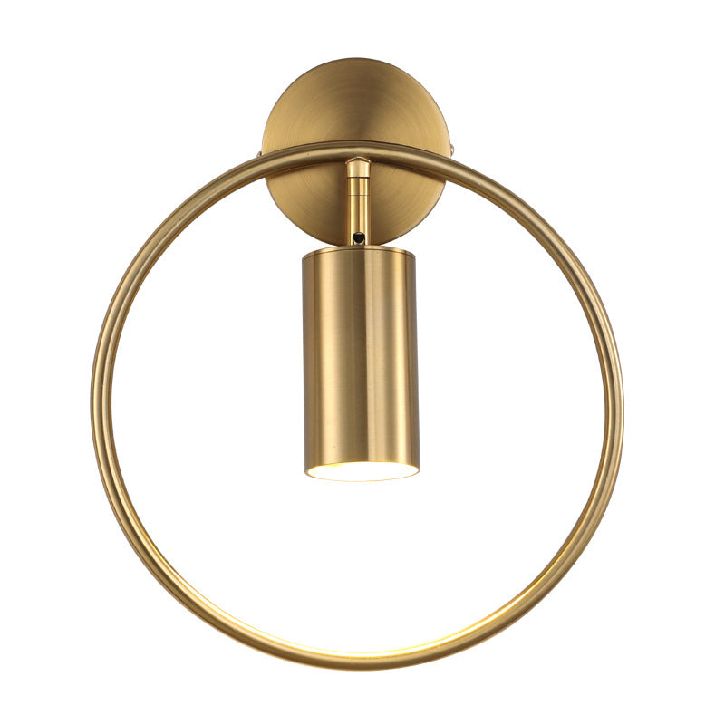 Applique murale moderne simplicité en fer cercle cylindre 1 lumière pour chevet 