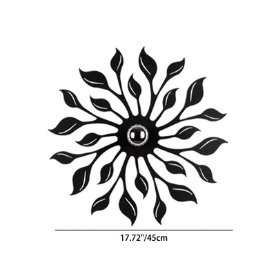 Applique murale contemporaine créative en fer à une lumière avec feuille ronde pour salon 