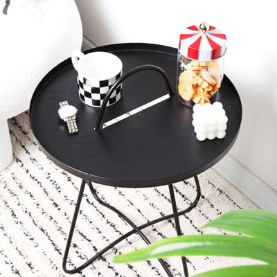 Table basse ronde en métal minimaliste moderne pour salon 