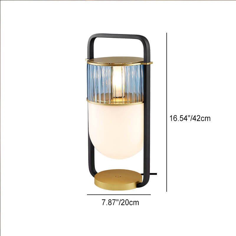 Modern Minimalist Glass Column Lampshade Hardware 1-Light Table Lamp