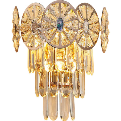 Modern Luxury Rhombus Crystal Shell 3-Light Wall Sconce Lamp