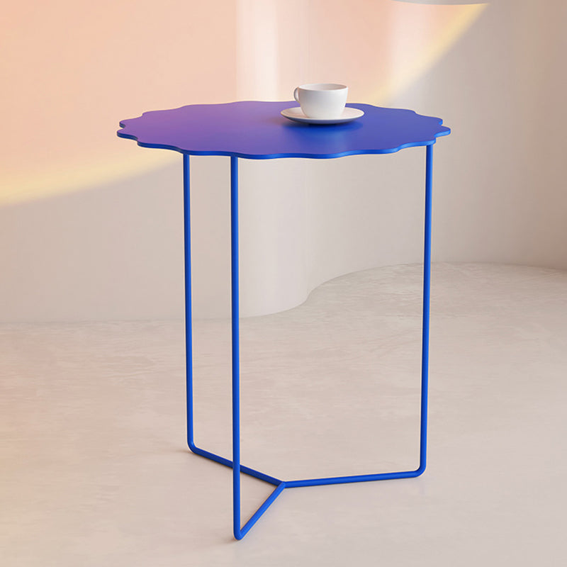 Mesa de Café de Metal de Hierro con Ola Cuadrada Redonda Rectangular Creativa Contemporánea para Sala de Estar 