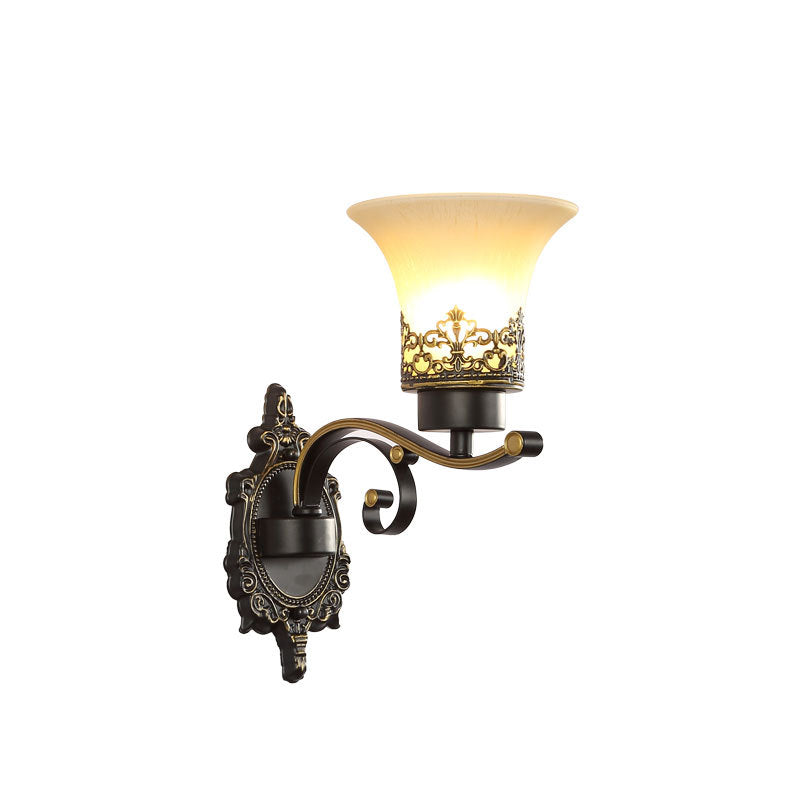 Skandinavische moderne minimalistische Blumenglas-Hardware 1-Licht-Wandleuchte 