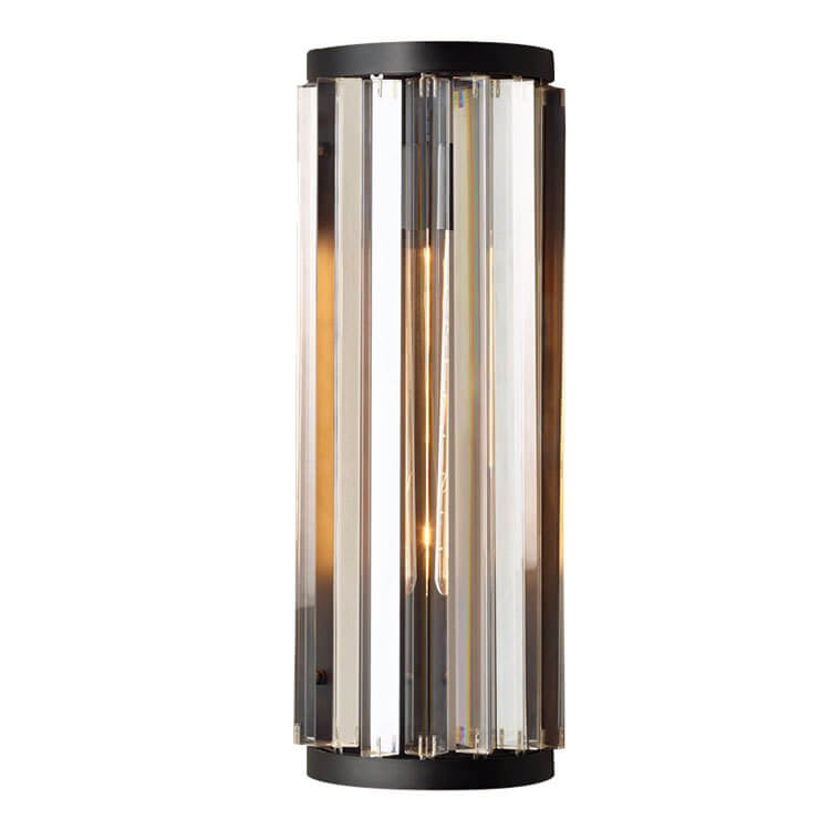 Vintage Minimalist Half-Cylinder Crystal 1-Light Wall Sconce Lamp