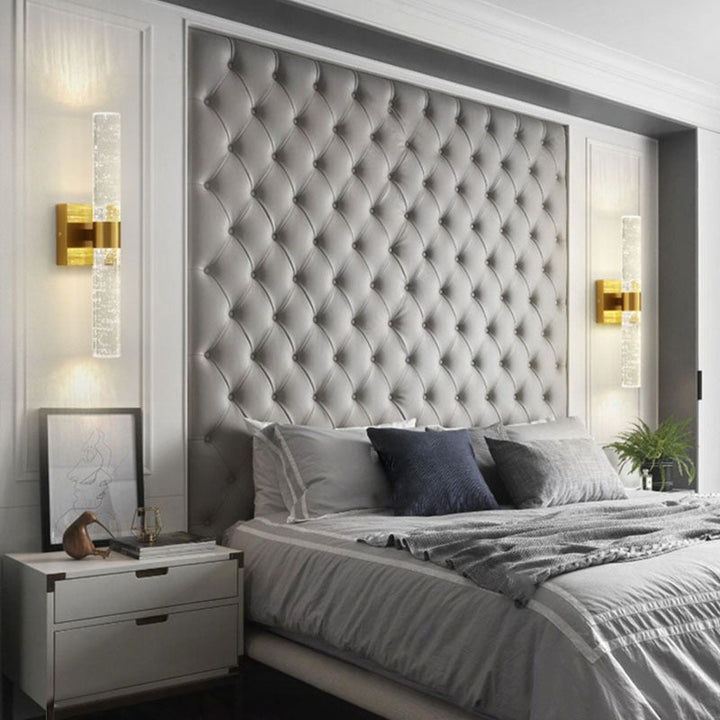 Moderne Luxus Hardware Kristall Streifen Spalte LED Wand Leuchte Lampe Für Nacht 
