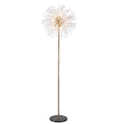 Modern Creative Dandelion Shade Crystal  Aluminum  Marble Base 8/9-Light Standing Floor Lamp