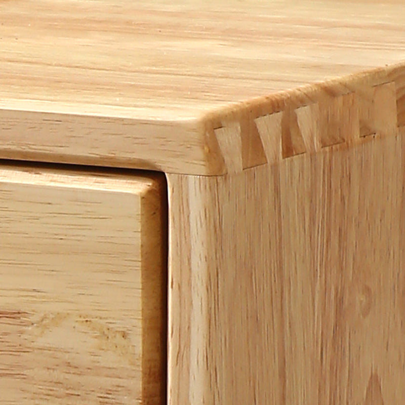Table de nuit moderne en bois de caoutchouc et métal avec tiroir 1/2 pour chevet 