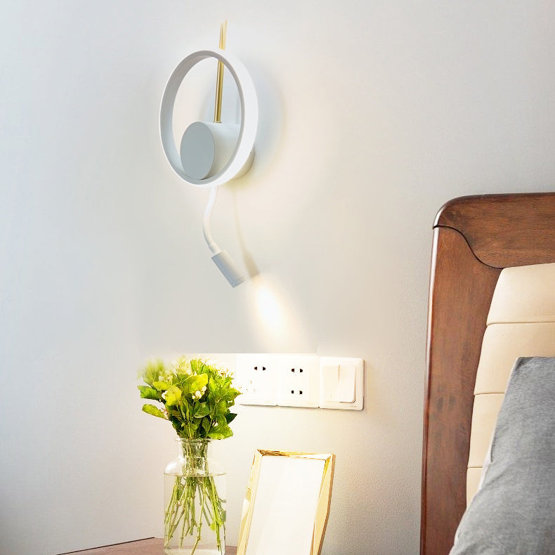 Moderne minimalistische runde Blatt Eisen Aluminium Acryl LED Wandleuchte Lampe für Wohnzimmer 