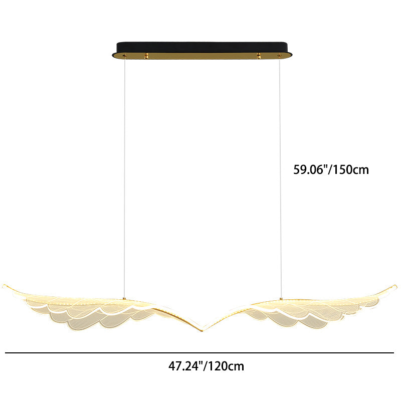 Lustre contemporain en aluminium et acrylique avec LED pour salle à manger 