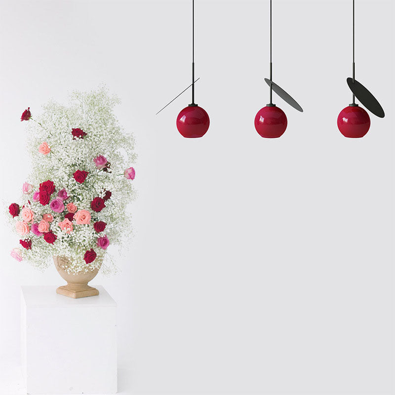Moderne kreative Kirschglas-Eisen 1/2-Licht Pendelleuchte 