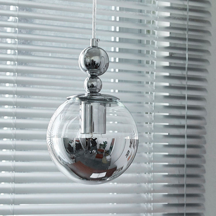 Lustre suspendu moderne minimaliste en verre à plusieurs orbes avec 1 ampoule pour salon 