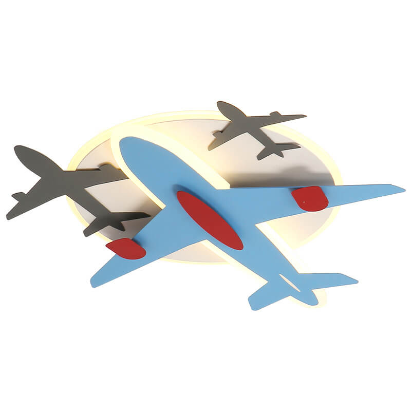 Modern Creative Aircraft Shape LED Cartoon Kids Flush Mount Ceiling Light