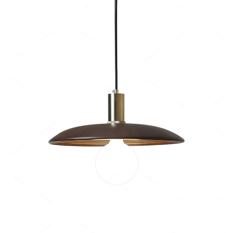 Lampe suspendue 1 lumière en forme de soucoupe volante en bois japonais traditionnel pour salon 