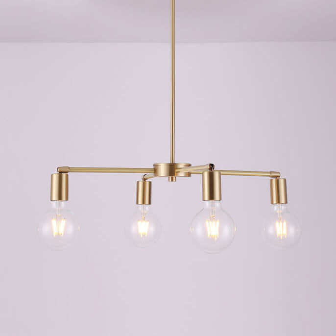 Contemporary Nordic Copper Branch Design 3/4/6/8/10-Light Chandelier For Living Room