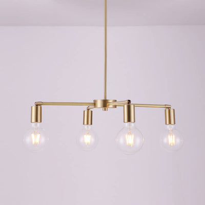 Nordic Light Luxury Glass Brass Branch Design 3/4/6/8/10 Light Chandelier