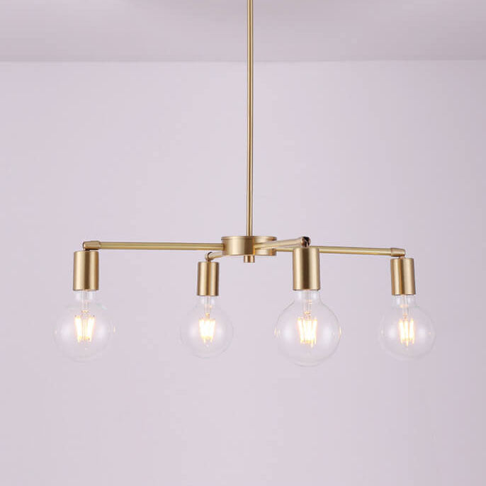 Nordic Light Luxury Glass Brass Branch Design 3/4/6/8/10 Light Chandelier