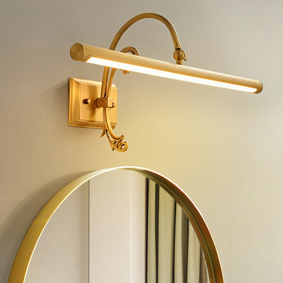 Moderne Mid-Century Linear All Copper LED Wandleuchte Lampe für Schlafzimmer 