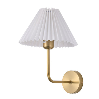 Zeitgenössische Einfachheit Plissee Kegel Eisen Stoff 1-Licht Wandleuchte Lampe für Wohnzimmer 