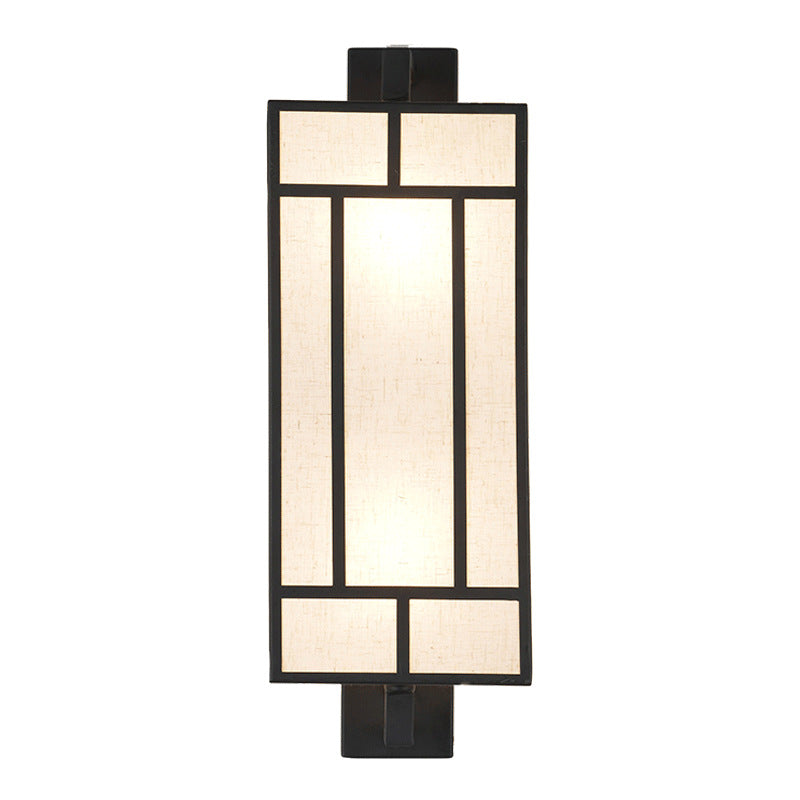 Lámpara Aplique de Pared de 1 Luz de Hierro con Pantalla de Tela Rectangular Retro Contemporánea para Comedor 