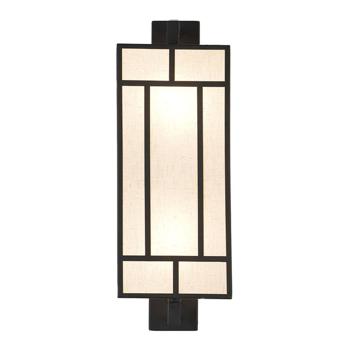 Lámpara Aplique de Pared de 1 Luz de Hierro con Pantalla de Tela Rectangular Retro Contemporánea para Comedor 