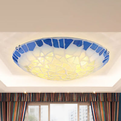 Vintage Creative Mediterranean Shell Design Dome 2/3/4-Light Flush Mount Ceiling Light