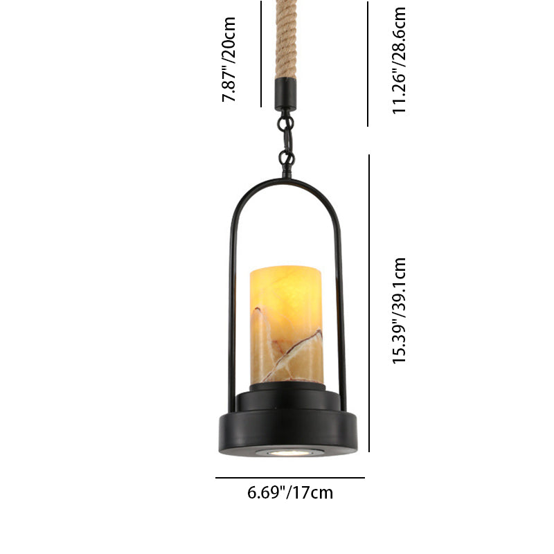 Vintage Industrial Candle 1-Light Hemp Wire LED Pendant Light